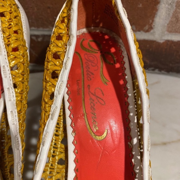 Poetic License Raffia Woven Heels Pear Art Artsy Statement Shoes - Adorable! - Picture 3 of 10